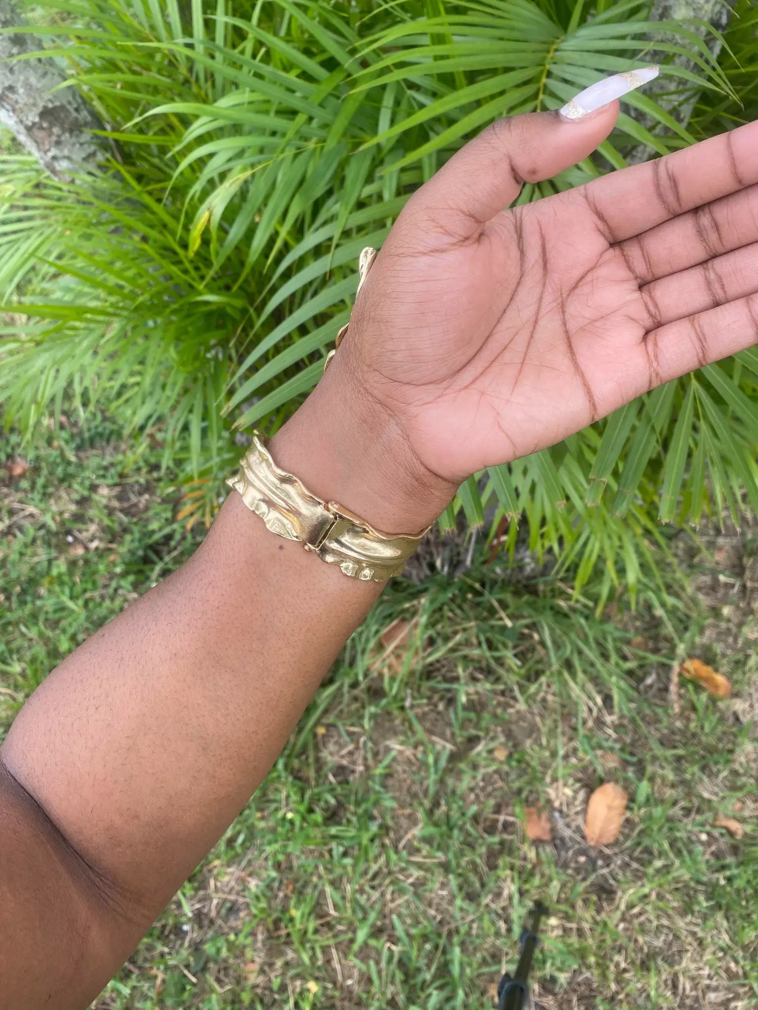 Gold Leaf Arm Cuff Bracelet